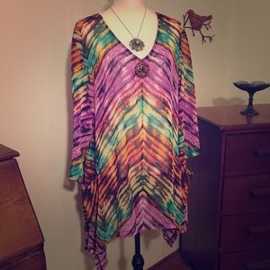 🔴 Mirror Image 3X Sheer Shark-bite Tunic